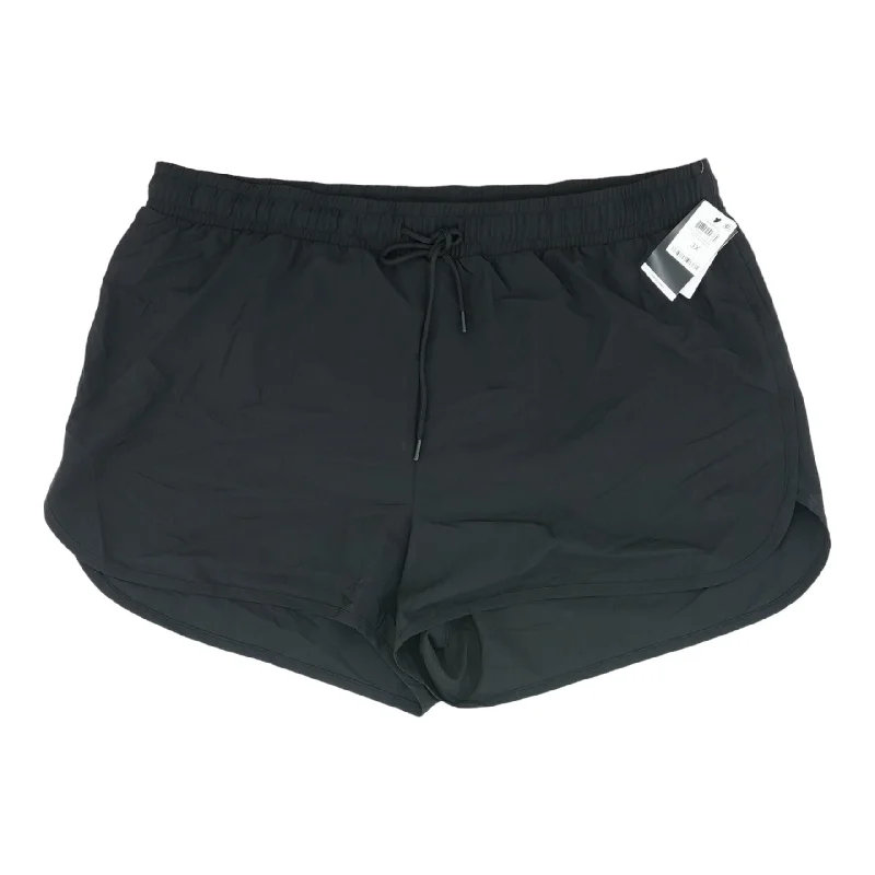 Black Solid Active Shorts