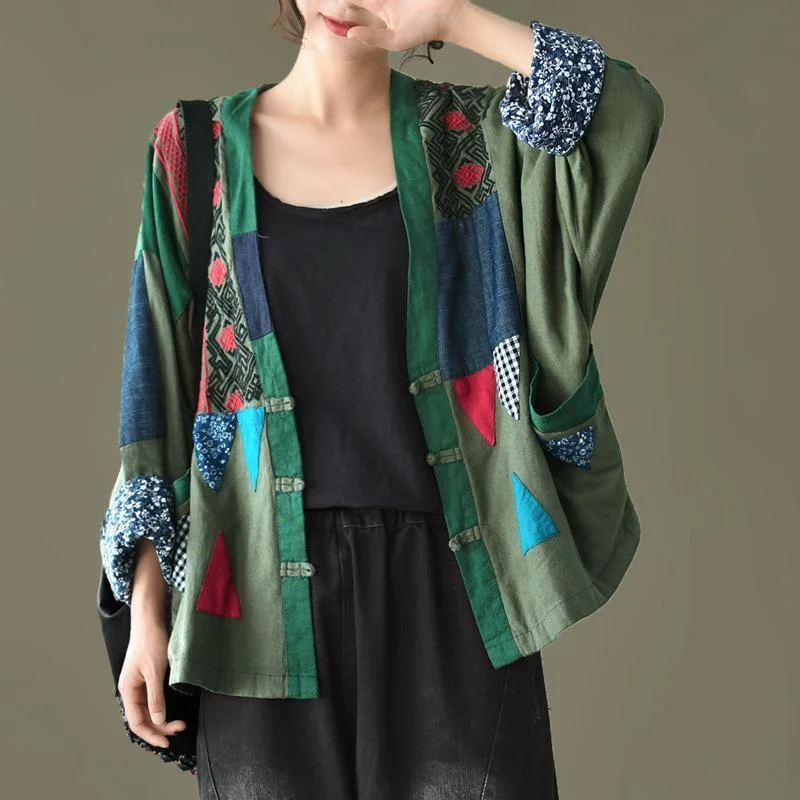 Elegant Women Patchwork Coat Luxury Jacket