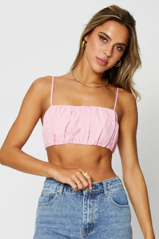 Pink Bralette Top Sleeveless