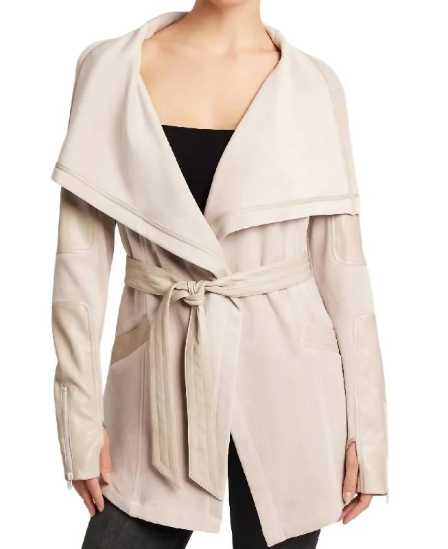 Drape Velour Jacket In Clay