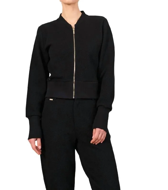 Moon Classic Bomber Jacket In Black