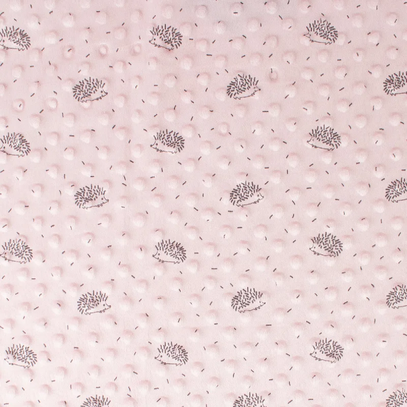 Printed Dimple Micro Chenille - HEDGEHOG DOT - 004 - Pink