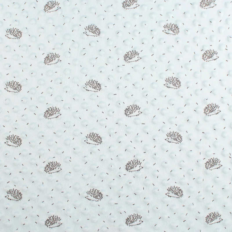 Printed Dimple Micro Chenille - HEDGEHOG DOT - 005 - Blue