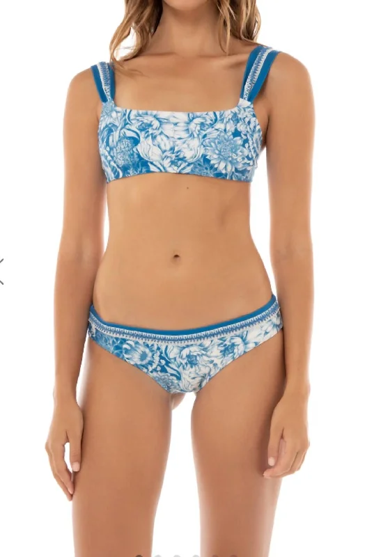 Selena Bikini Top In Blue, White Wats