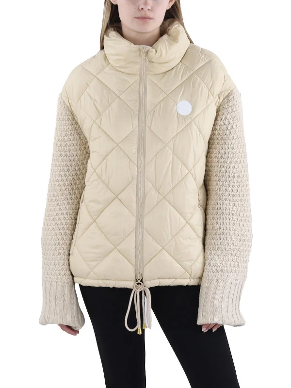 Womens Lightweight Nylon Puffer Jacket