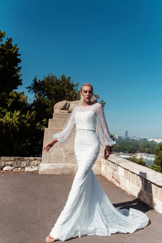 Tina Holly BB016 Long Sleeve Mermaid Wedding Dress